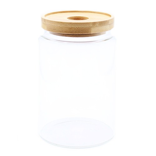 Cottage bamboo glass jar - bamboo,