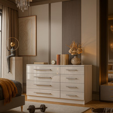 High Gloss White 8 Drawer