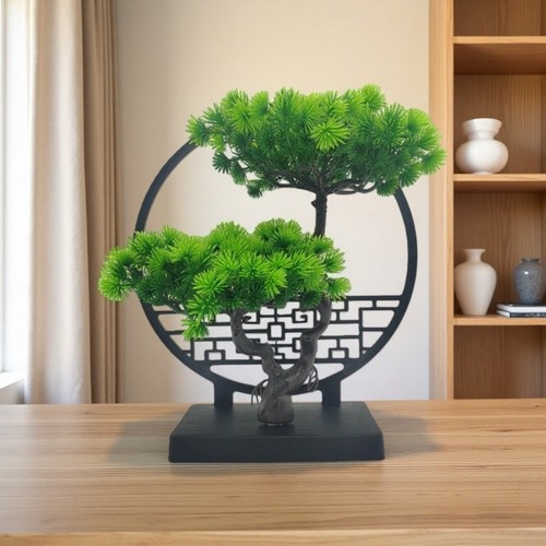 Plastic artificial pine bonsai - artificial,