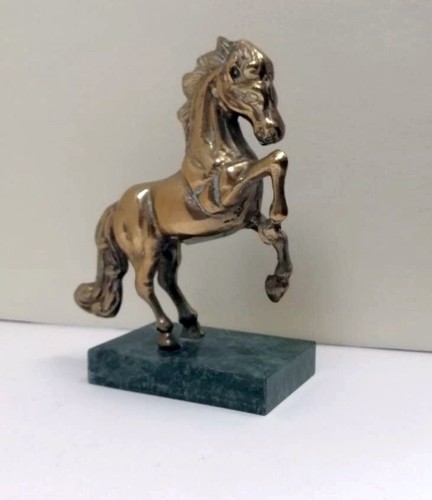 Brass rearing horse onyz - rearing, on
