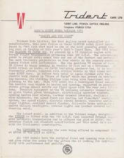 Trident Clipper V8 1971 Earls Court Motor Show Press Release Venturer Tycoon 