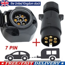 7 PIn Towing Electrics Plug Socket 12V Trailer Caravan Tow Lights Connector NEW