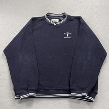 VINTAGE Spanish Bay Golf Sweatshirt Mens Medium Blue Pebble Beach Fleece SDI 90s
