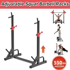 Barbell Squat Rack Stand Adjustable Weight Lifting Bench Press Home Gym Workout