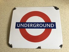 London Underground Enamel Sign, 4 Fixing Holes, Size- 15”x13”