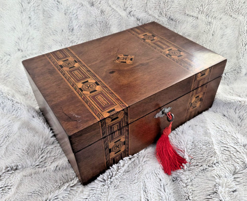 Antique walnut tunbridge ware - antique,