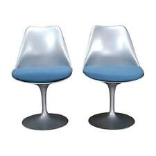 Blue Knoll Tulip Chairs by Eero Saarinen, Set of Two