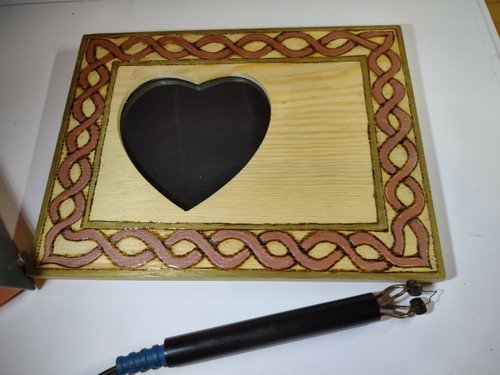 New hand pyrographed celtic - new,