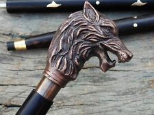 Handmade Walking Stick Wolf
