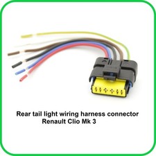 Rear tail light Wiring Harness Connector Renault Clio Mk 3 plug pigtail