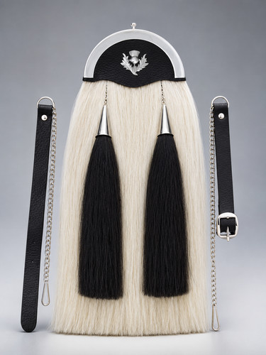 Horse hair sporran - horse, white