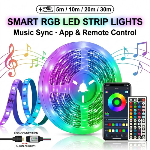 Rgb led strip lights usb - lights,
