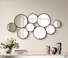 Kempsford Multi Aperture Circle Round Feature Statement Wall Mirror Copper 121cm