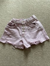 ZARA Kids Shorts. Pink. Size: 9. 134 cm Frayed Denim.