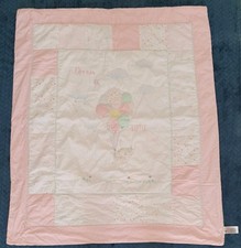 Mothercare Cot Quilt Bunny Balloons pink Dream Big Little One 12mths+ 4tog