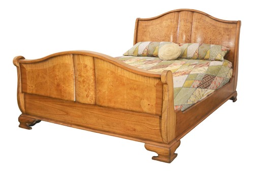 Walnut sleigh bed regular - walnut,