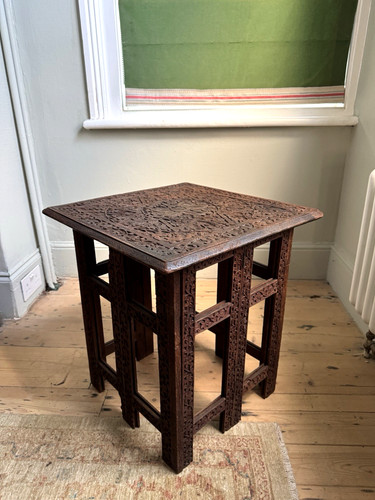Antique carved walnut - antique, folding