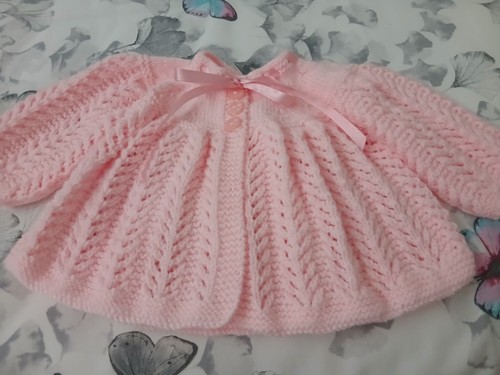 Hand knitted matinee coat - hand,