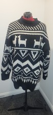 H&M, Oversized, Thick Wool Feel, Llama, Aztec Pattern, Unisex Winter Jumper M