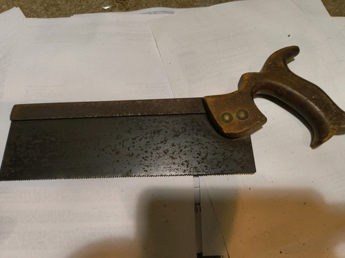 Vintage steel backed tenon - 10",
