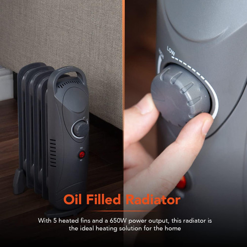 Warmlite 650w fin oil filled - 650w,