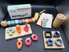 Mixed wooden montessori game - montessori,