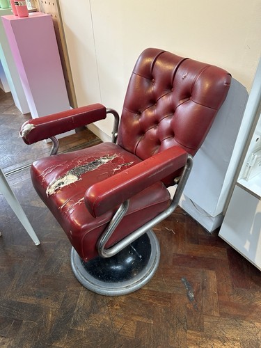 Old barbers chair vintage - barbers,