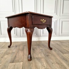 Antique Vintage Queen Anne Style End Tea Table - Side Coffee Telephone - Drawer