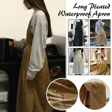 Women Working Waterproof Apron with Pockets Long Pleated Oilproof Garden Apron.