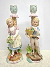ANTIQUE VOLKSTEDT PORCELAIN FACTORY RICHARD ECKERT PAIR OF PORCELAIN FIGURES.