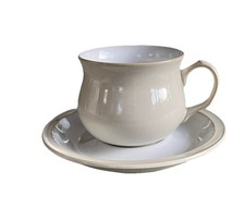 Denby Linen  Tea Cup & Saucer Oatmeal - three available sold individually