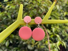 MACAROON EARRINGS polymer food and drink kawaii pink chocolate silver plated gif