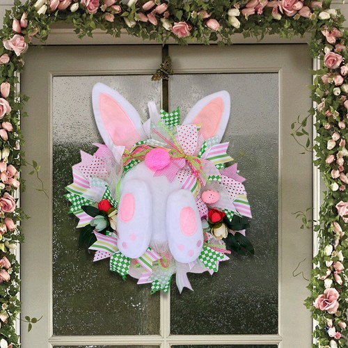 Easter wreath with - easter, bunny