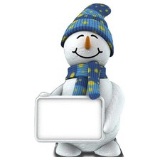 Christmas Snowman With Sign