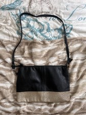 Peacocks black and gold cross body bag