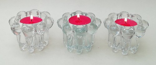 Vintage reims glass candle - reims,