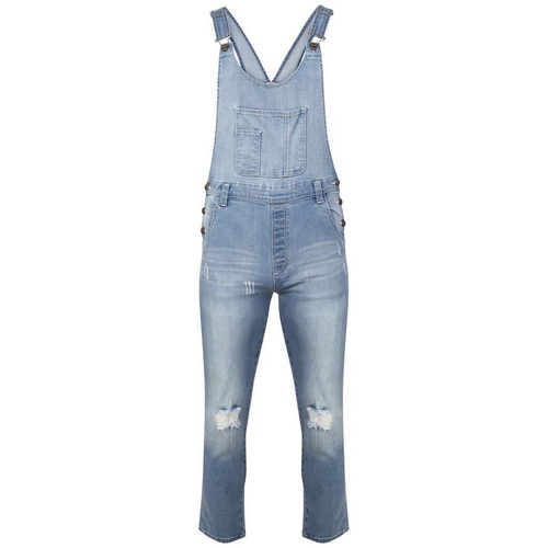 Women ladies denim dungarees - women's,