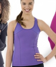 ZAGGORA Active Anti-cellulite S Purple  Vest Top Racerback Neoprene Workout *NEW