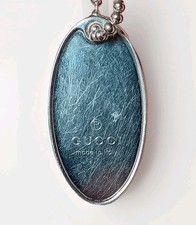 GUCCI Sterling Silver Pendant Dog Tag JEWELLERY Designer ORIGINAL VINTAGE 