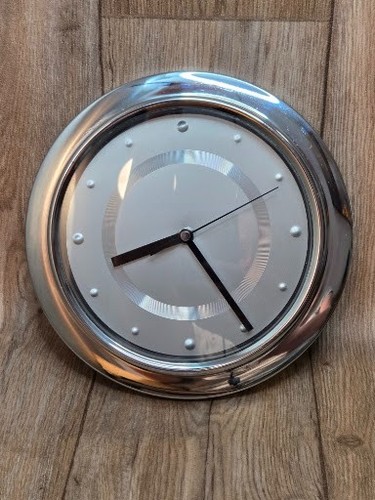 Retro chrome wall clock silver - clock,