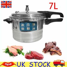 7 Litre Home Aluminum Pressure Cooker Dual Handle Kitchen Catering Cookware UK