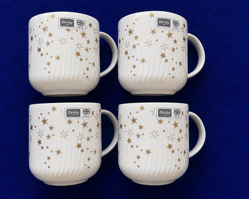 White denby star large mugs - white,