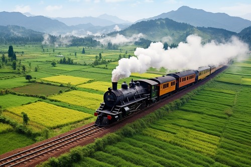 Steam train canvas - train, picture