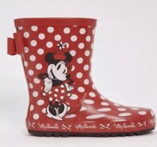 TU Kids Girls Red Spotty Disney Minnie Mouse Wellies New With Tags Bow Detail