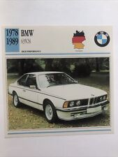 Classic Car Collectors Club Card BMW 635CSi