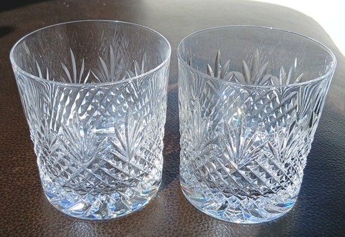 Pair etched edinburgh crystal - pair,