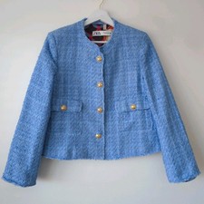 Zara Blue Textured Boucle