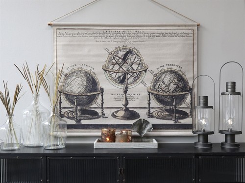 Vintage globe canvas wall - vintage,