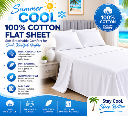 Summer cool 100 cotton - 100%, white