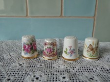 4 Thimbles Comprising Royal Worcester Royal Albert Hammersley Adderley Examples